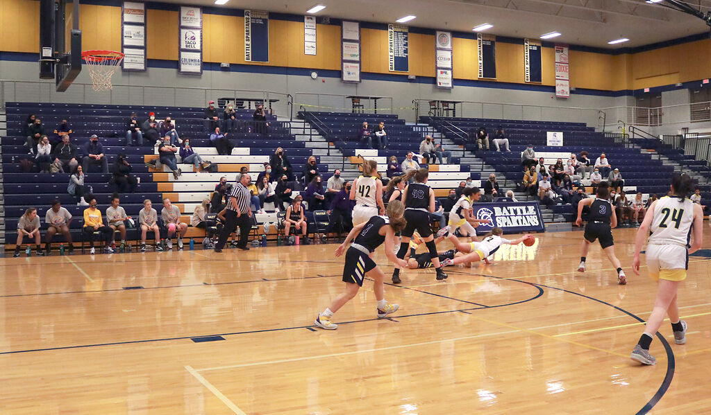 The Battle girl's basketball team